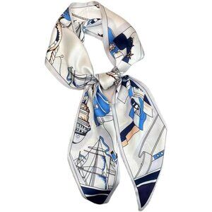 Women White Purse Handbags Satin Scarf Lightweight Fashion Silk Neck Tie